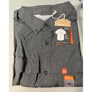 The American Outdoorsman Mens Shirt 3XL Gray Button Up Cool + Mesh
